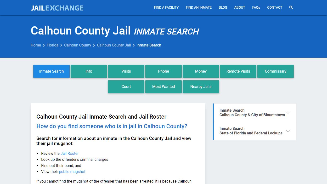 Inmate Search: Roster & Mugshots - Calhoun County Jail, FL